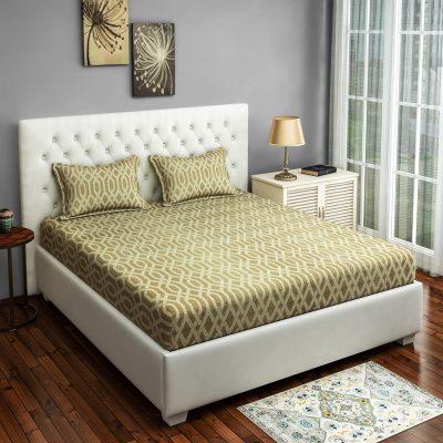 Innovative Edge Double Bed Fitted Bedsheet Set – Perfectly Fits Up to 10 Inches Mattress